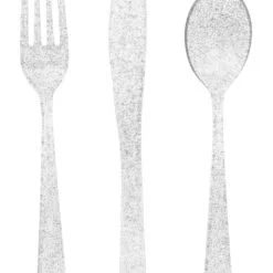 Besteck Set Silber Mit Glitzer 18-teilig - Basic Christmas