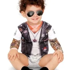 Biker Mit Tattoos Kostüm Für Babys
