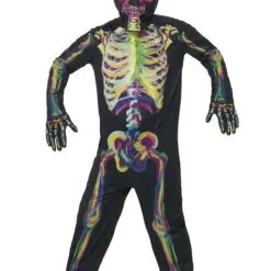 Mehrfarbiges Fluoreszierendes Skelett Kostüm Für Kinder