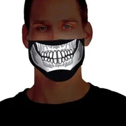 Leuchtende Skelett Halbmaske Für Erwachsene