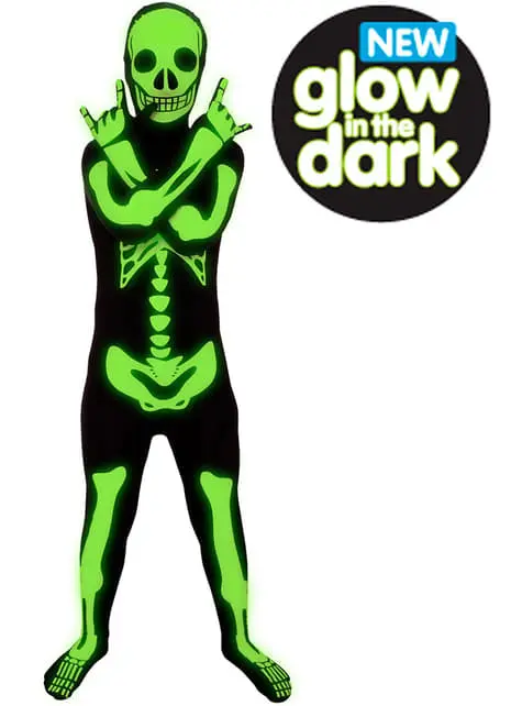 Leuchtender Skelett Morphsuit Für Kinder – Bild 2