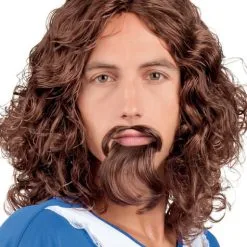 Musketier Perücke Und Kinnbart Braun Für Herren