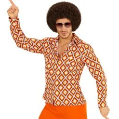 Retro-Hemd Rhombus 70er Jahre Für Männer