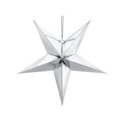 Stern Deko Zum Aufhängen Aus Papier Silber 70 Cm