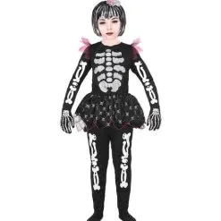 Verspieltes Skelett Kostüm Für Mädchen
